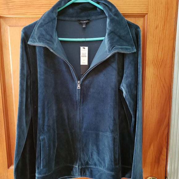 Talbots Jackets & Coats Talbots Deep Forest Green Velour Jacket